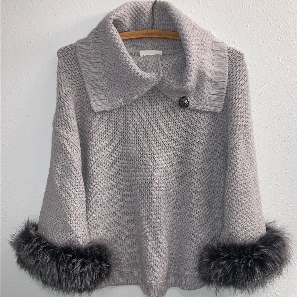 Stizzoli poncho fur sweater